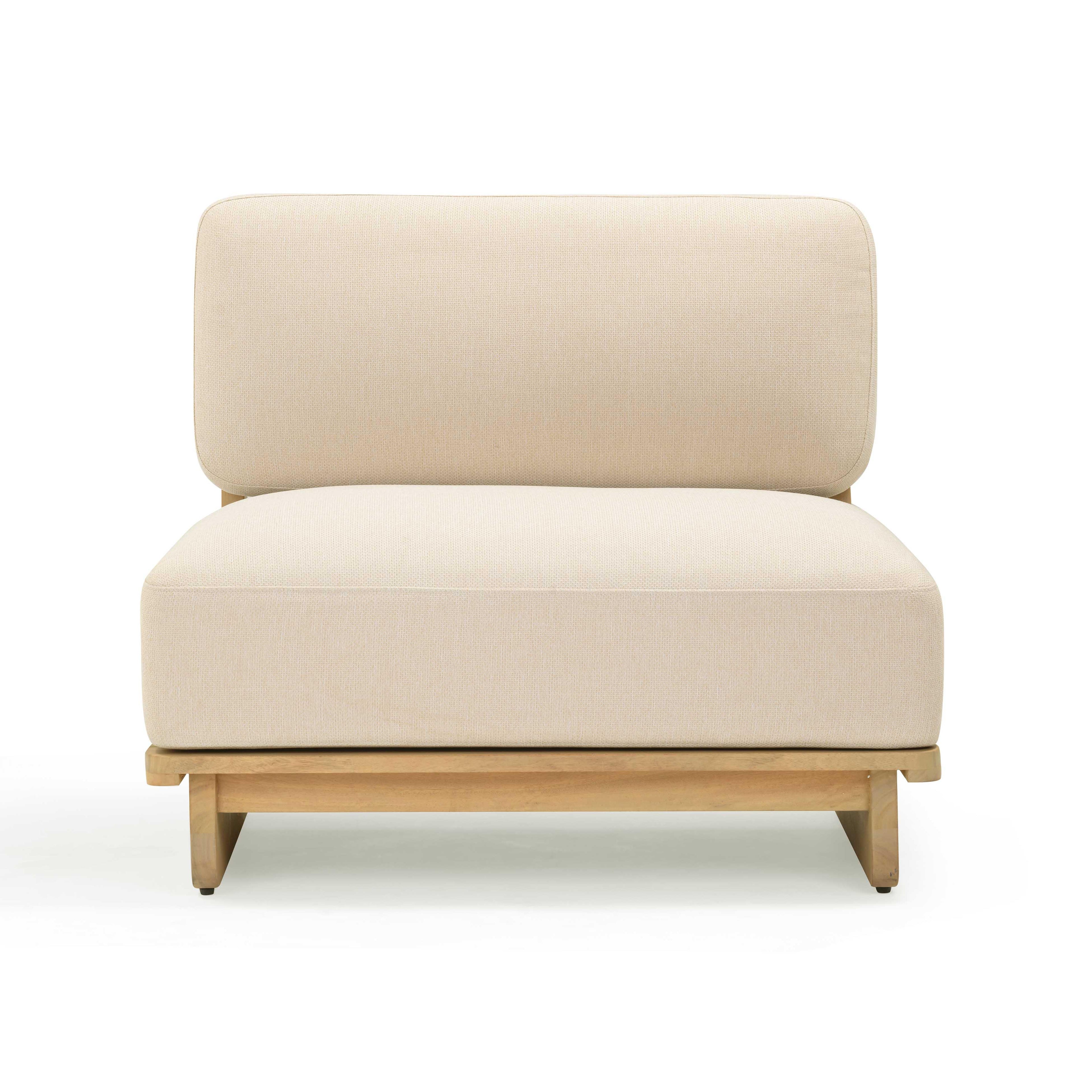 Reavan Cream Performance Fabric Outdoor Lounge Chair