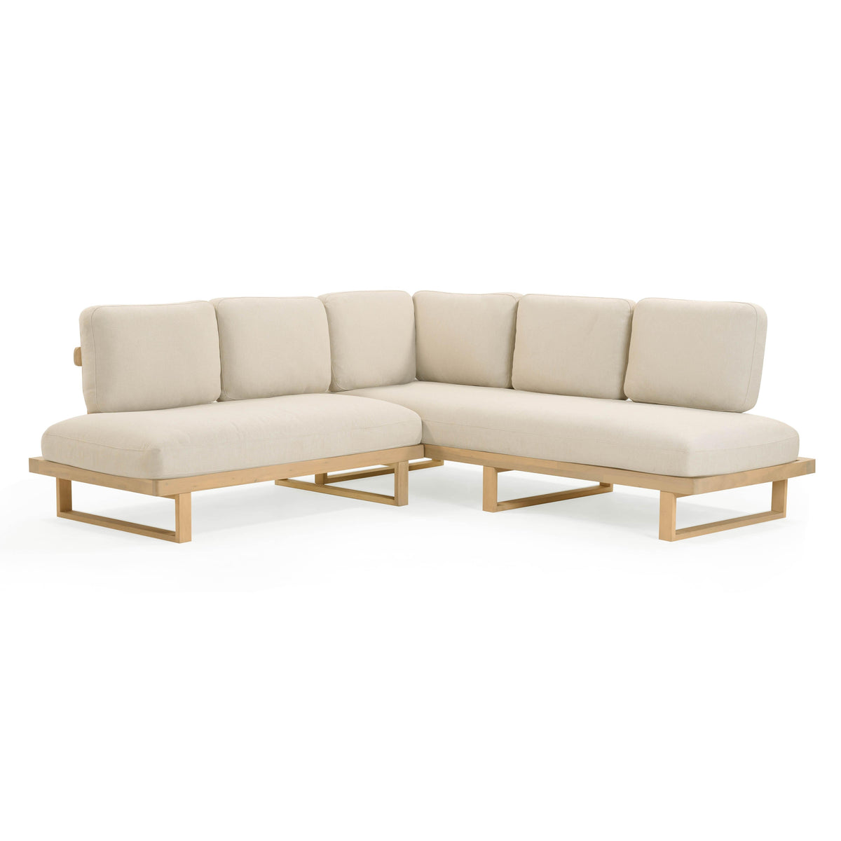 Evan 2-Piece Cream Performance Fabric Outdoor L-Shaped Sectional