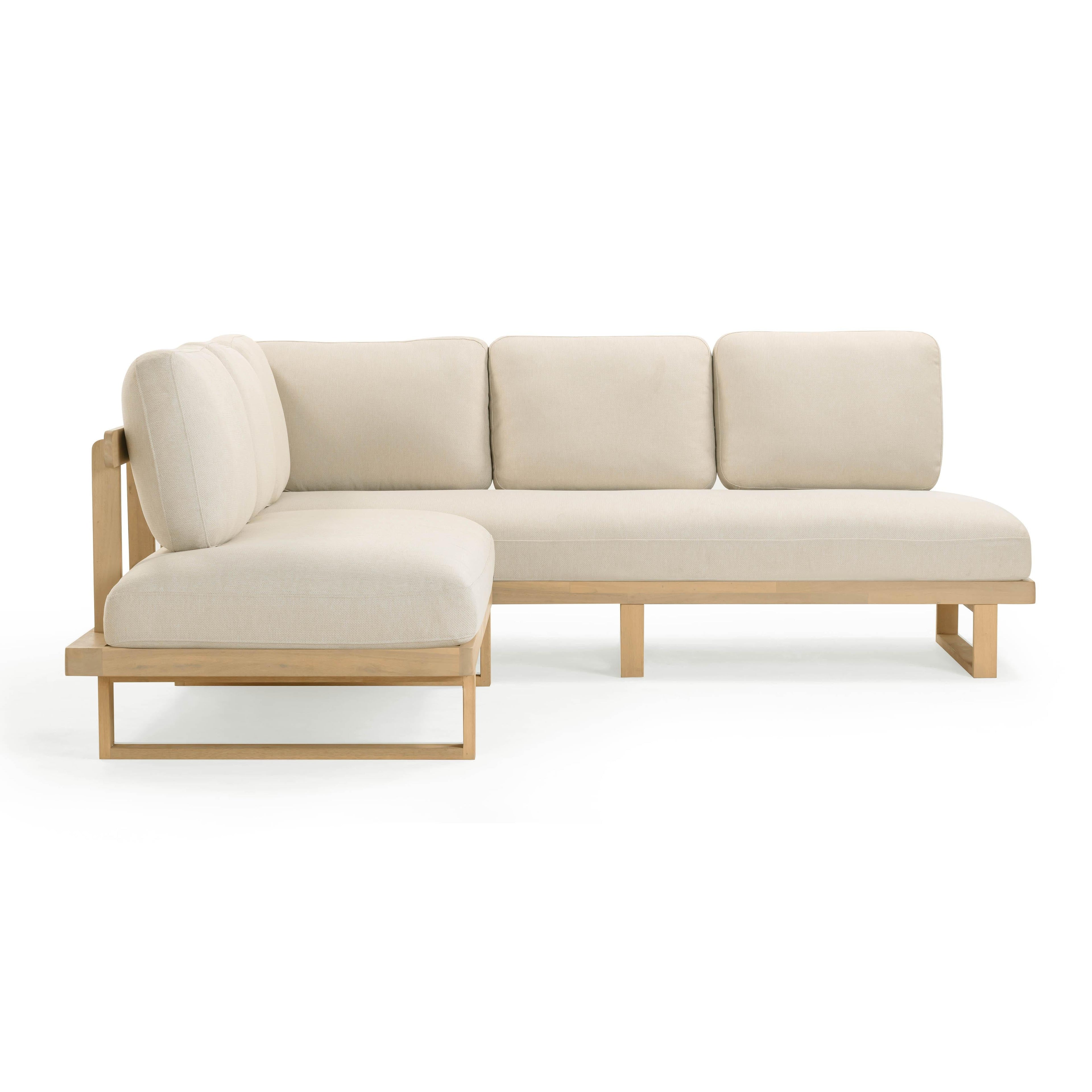 Evan 2-Piece Cream Performance Fabric Outdoor L-Shaped Sectional