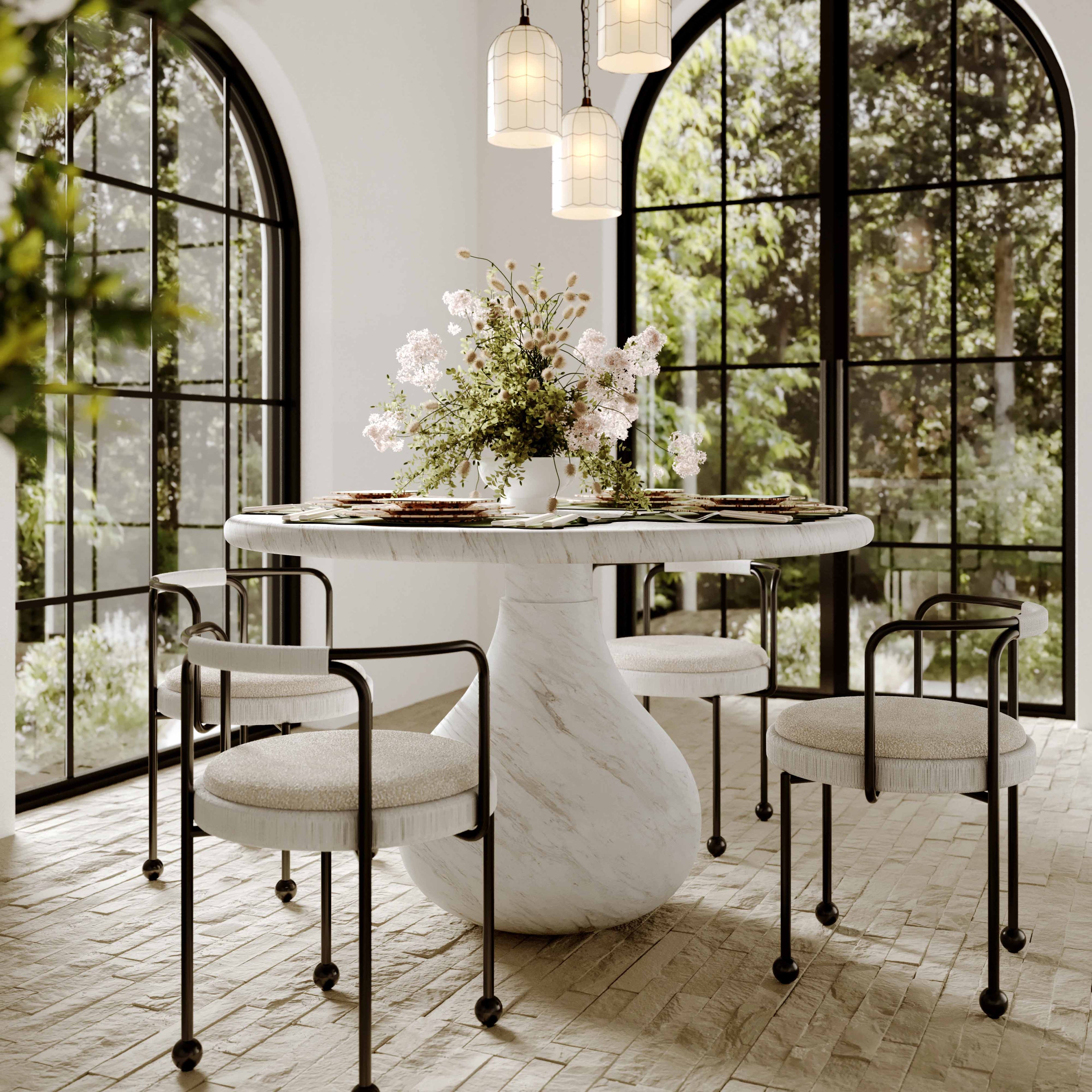 Smooch 47" Concrete Indoor/Outdoor Round Dining Table
