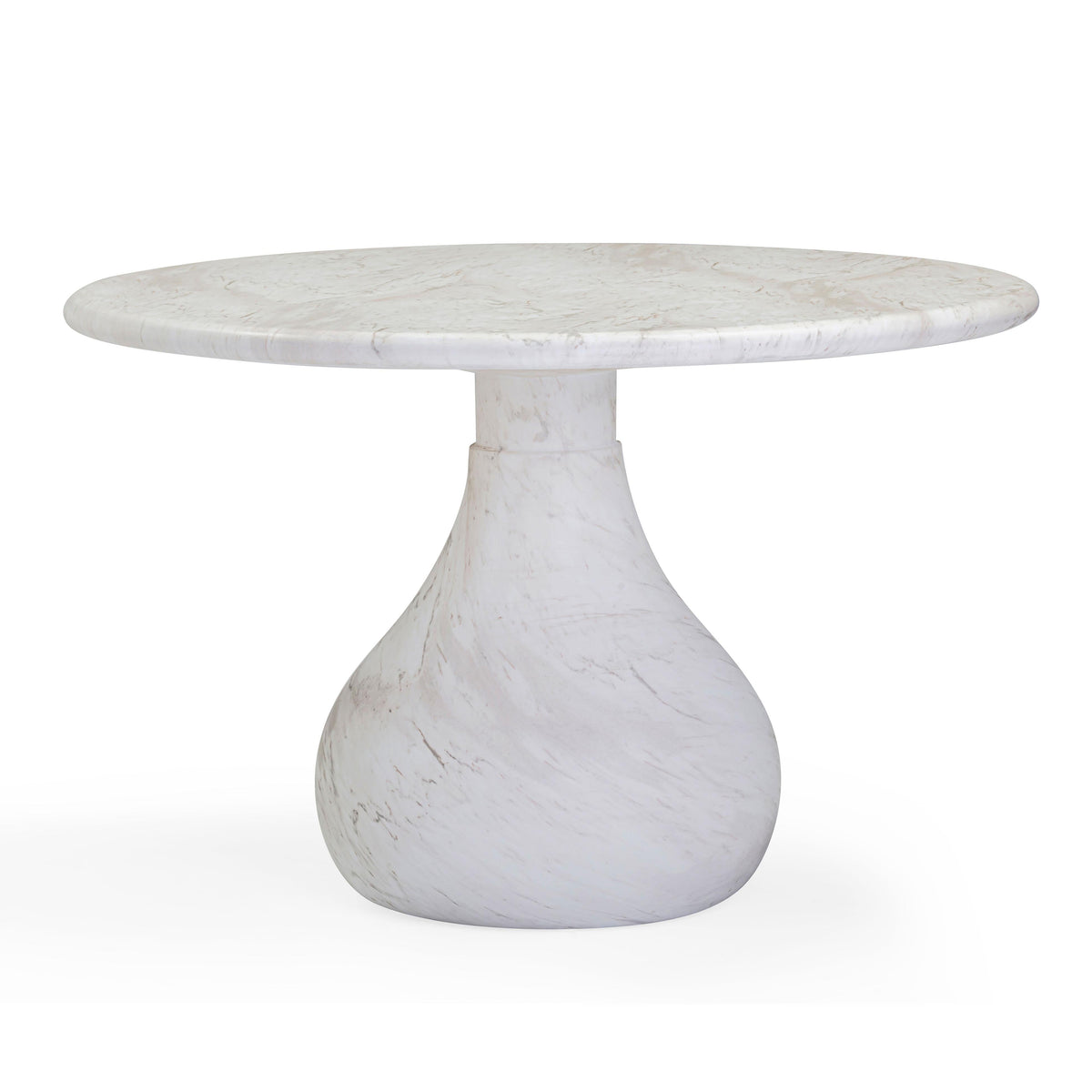 Smooch 47" Concrete Indoor/Outdoor Round Dining Table — White Marble null