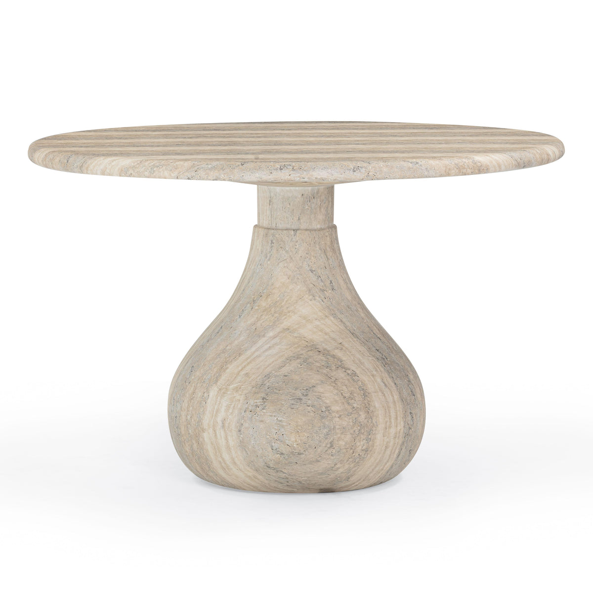 Smooch 47" Concrete Indoor/Outdoor Round Dining Table — Travertine null