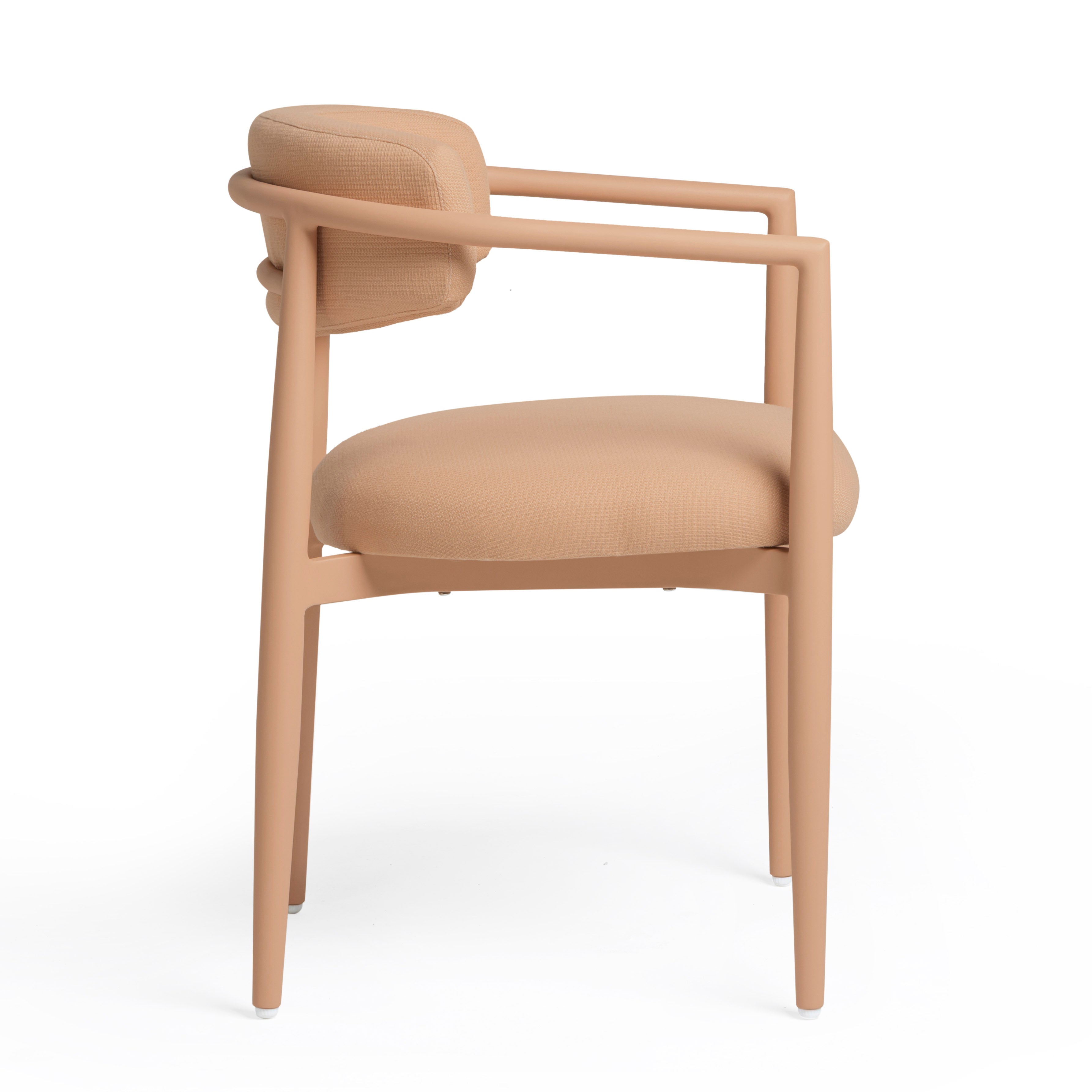 Annika Textured Contract-Grade Fabric Outdoor Dining Arm Chair