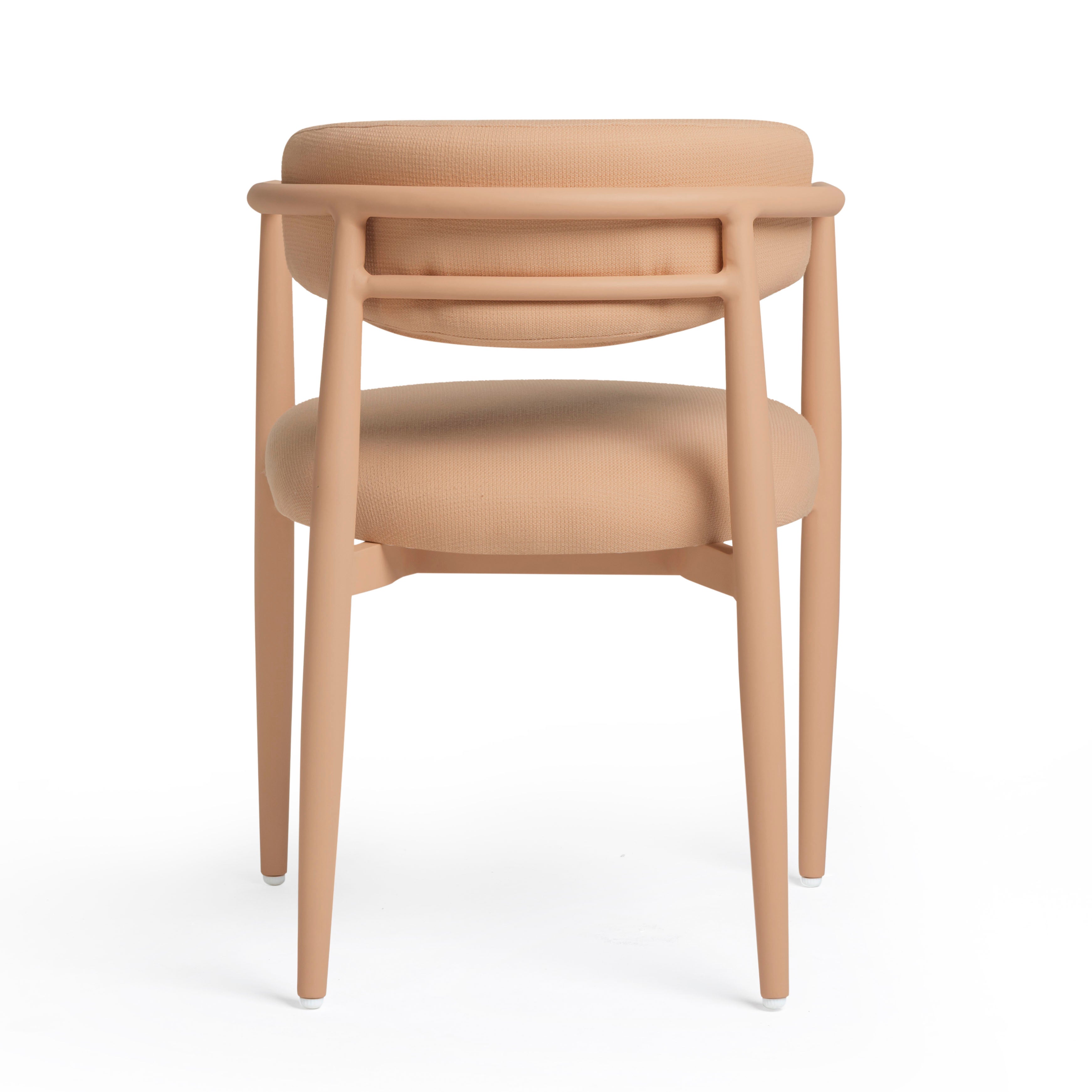 Annika Textured Contract-Grade Fabric Outdoor Dining Arm Chair