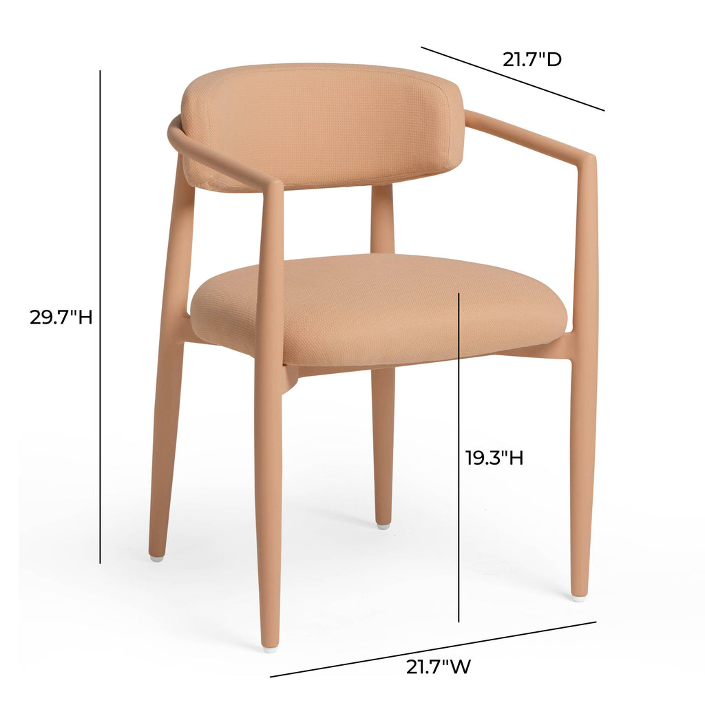 Annika Textured Contract-Grade Fabric Outdoor Dining Arm Chair