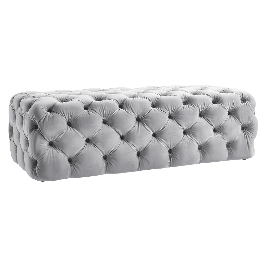Kaylee 49" Performance Velvet Tufted Jumbo Ottoman