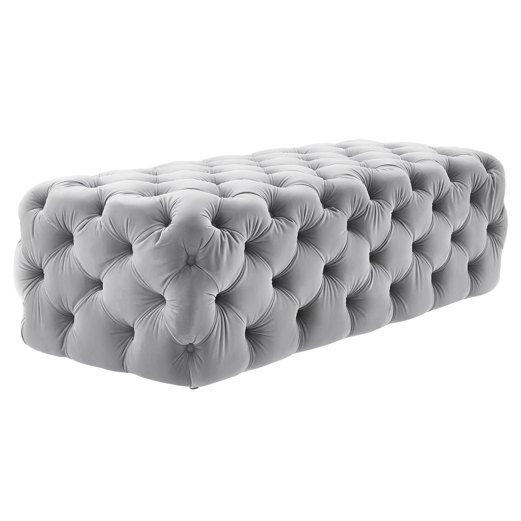 Kaylee 49" Performance Velvet Tufted Jumbo Ottoman
