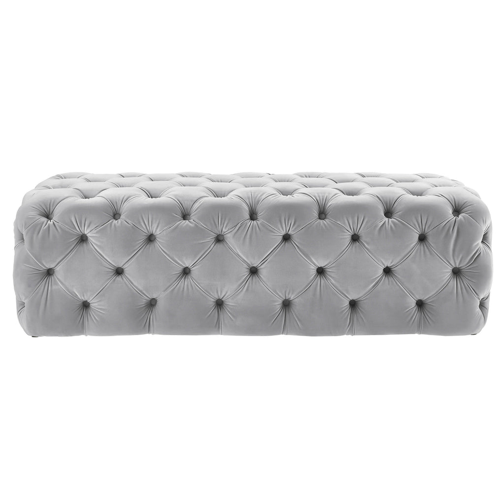 Kaylee 49" Performance Velvet Tufted Jumbo Ottoman