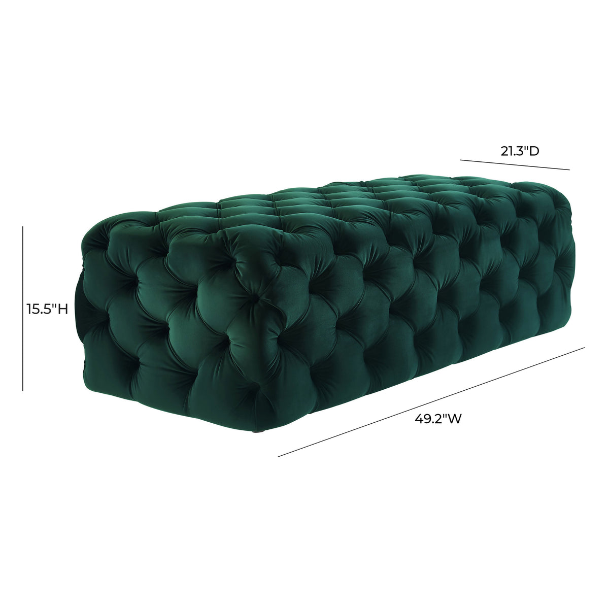 Kaylee 49" Performance Velvet Tufted Jumbo Ottoman
