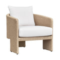Alexa Rattan Performance Fabric Outdoor Accent Chair — Cream,Natural null