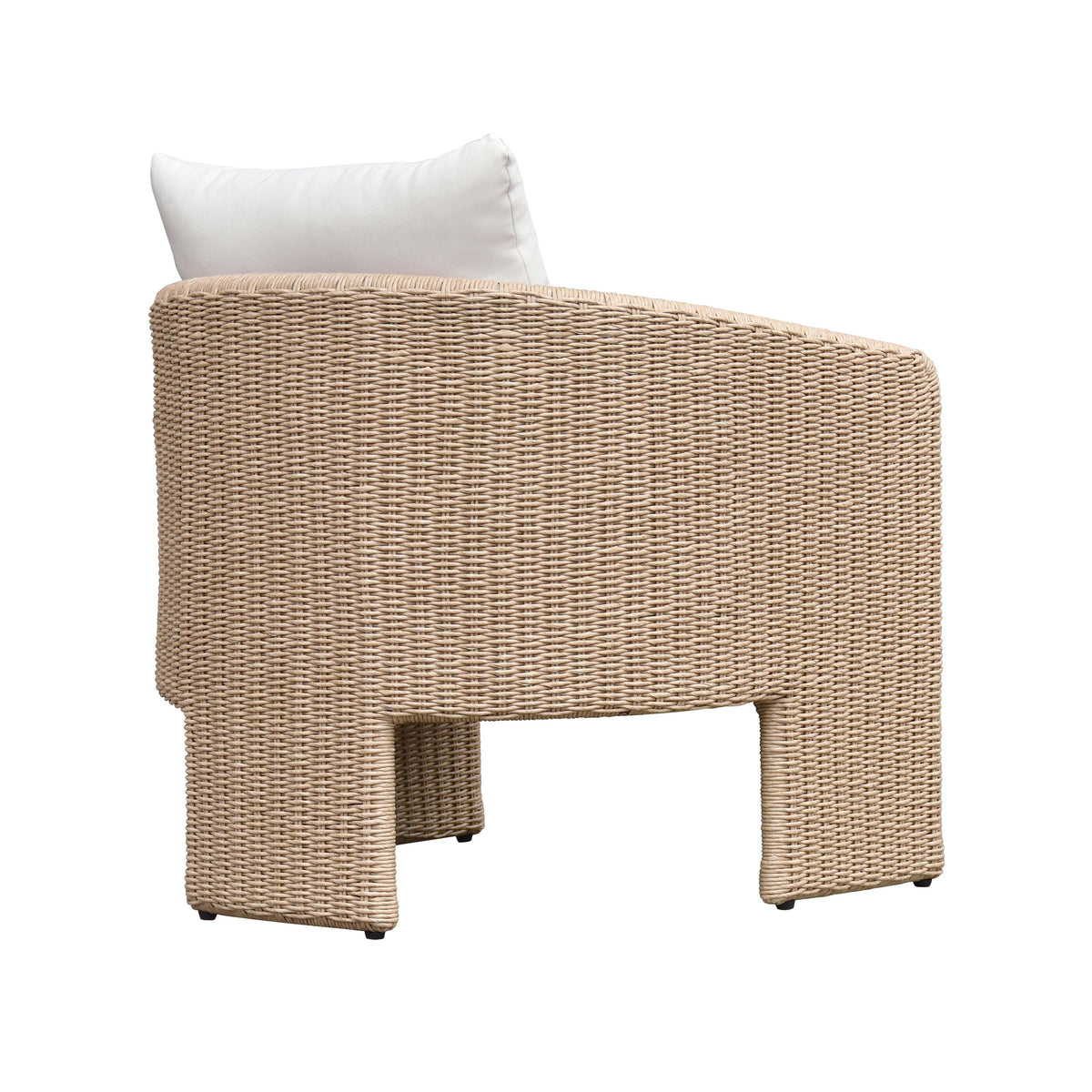 Alexa Rattan Performance Fabric Outdoor Accent Chair