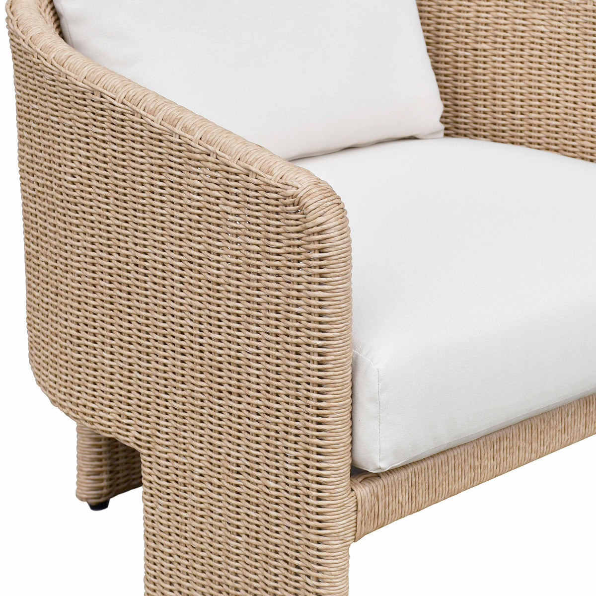 Alexa Rattan Performance Fabric Outdoor Accent Chair