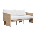 Alexa 80" Rattan Performance Fabric Outdoor Sofa — Cream,Natural null
