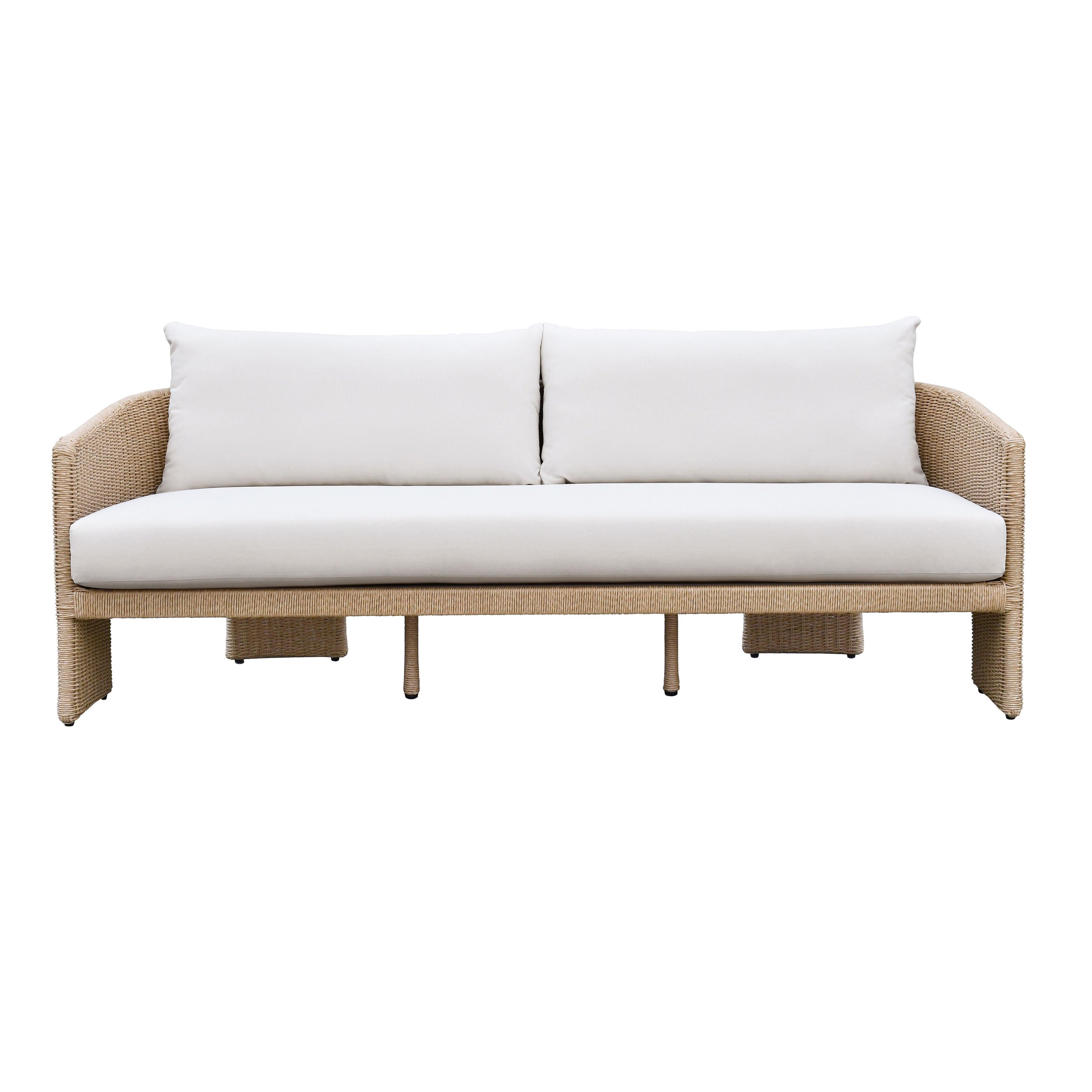 Alexa 80" Rattan Performance Fabric Outdoor Sofa