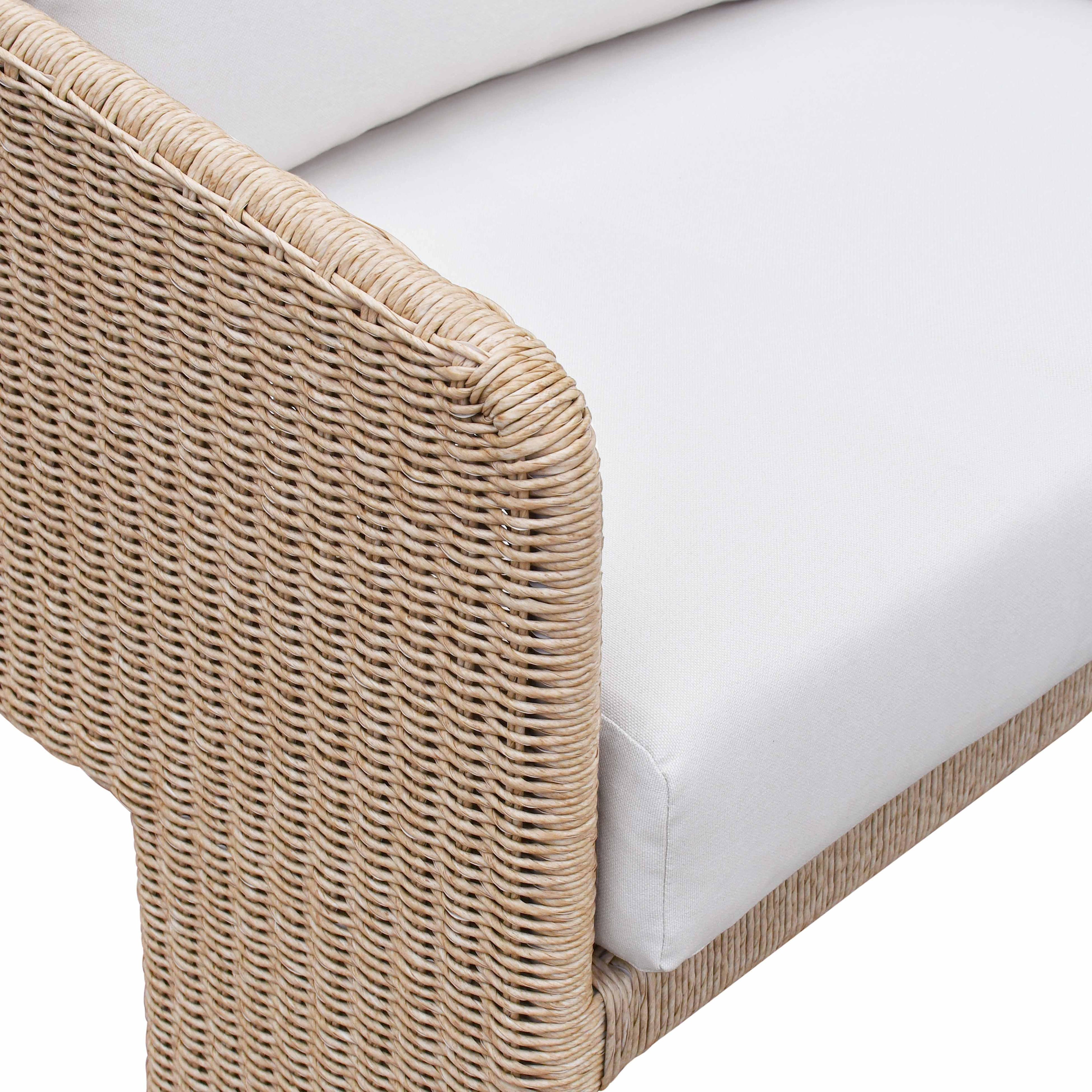 Alexa 80" Rattan Performance Fabric Outdoor Sofa