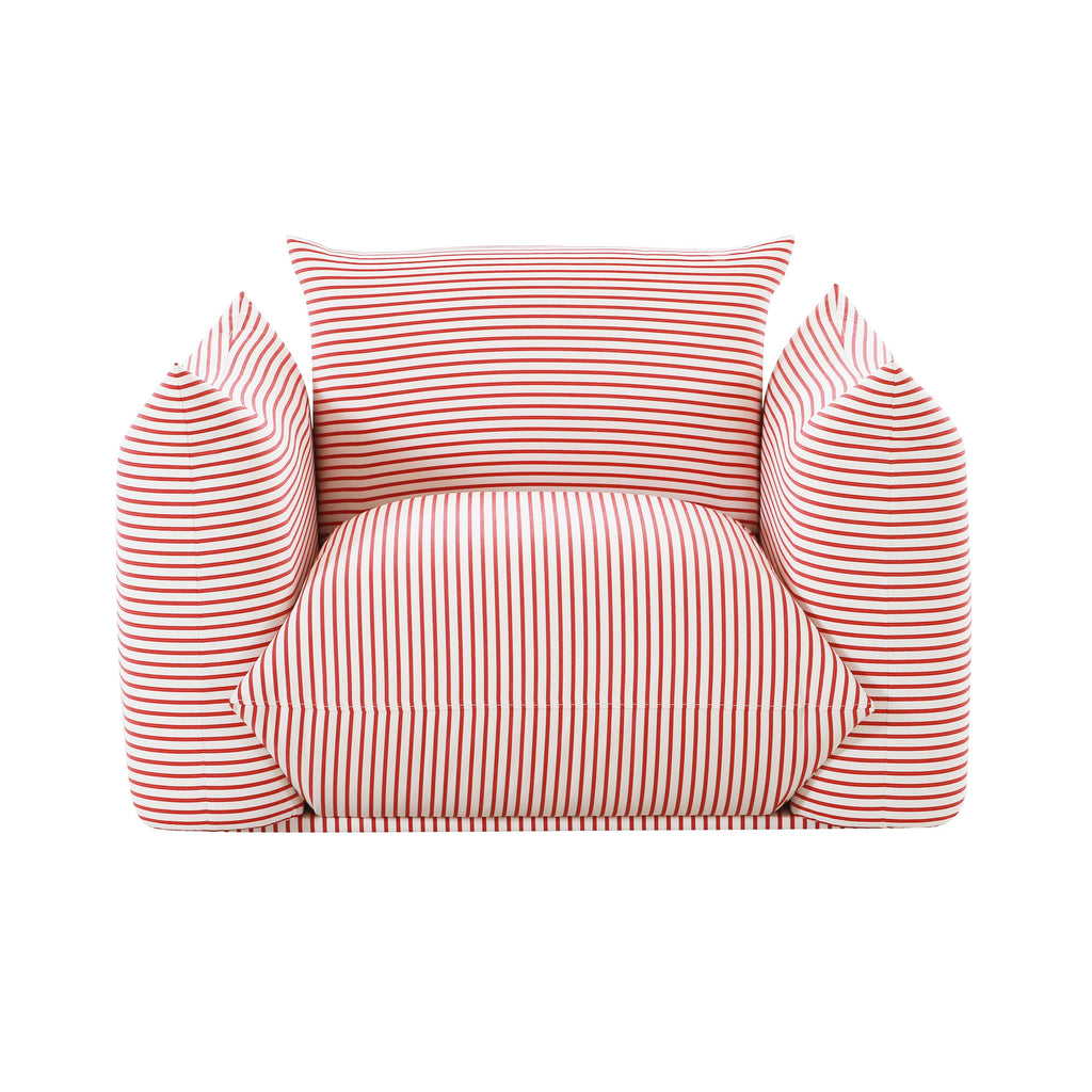 Saint Tropez Striped Stuffed Indoor/Outdoor Armchair
