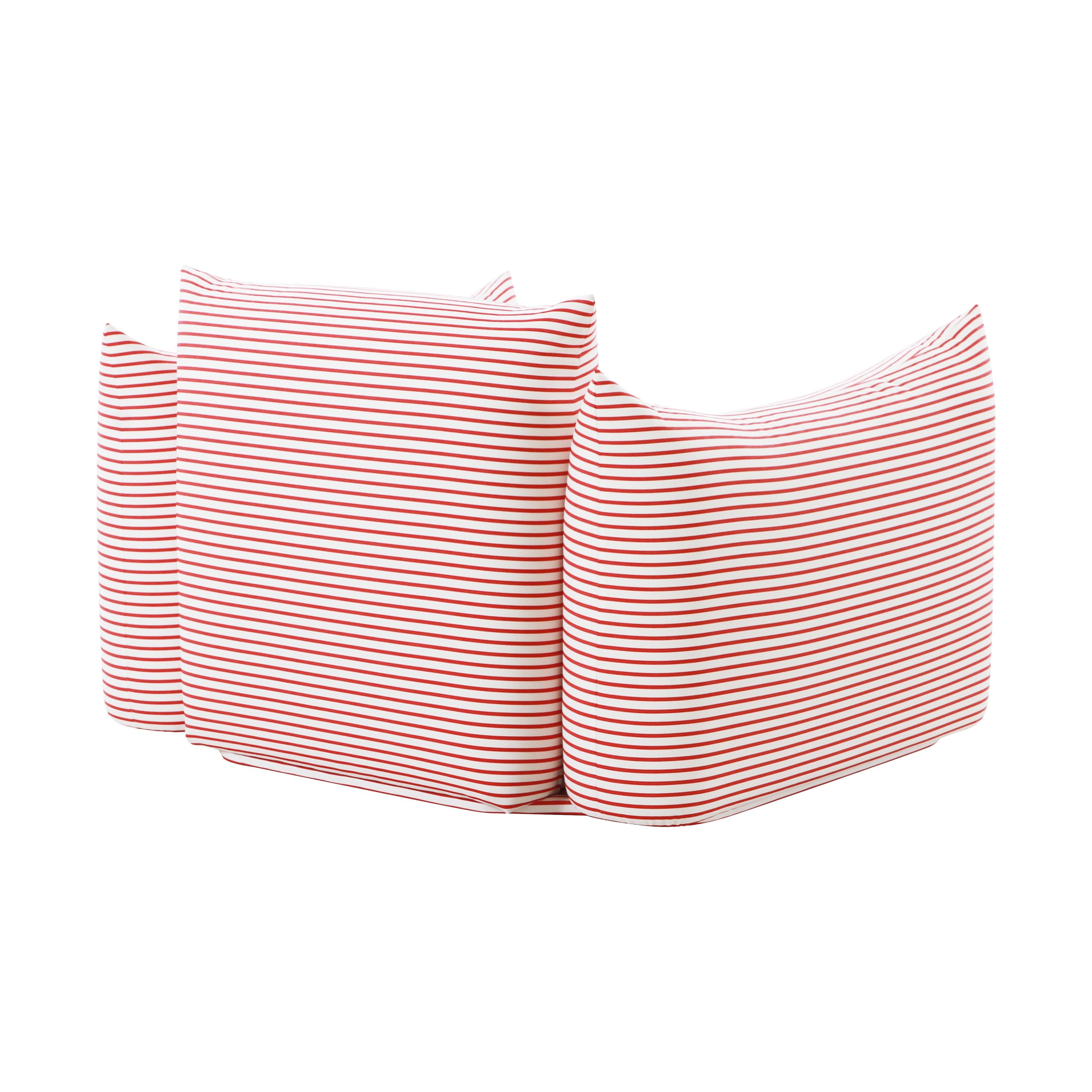 Saint Tropez Striped Stuffed Indoor/Outdoor Armchair