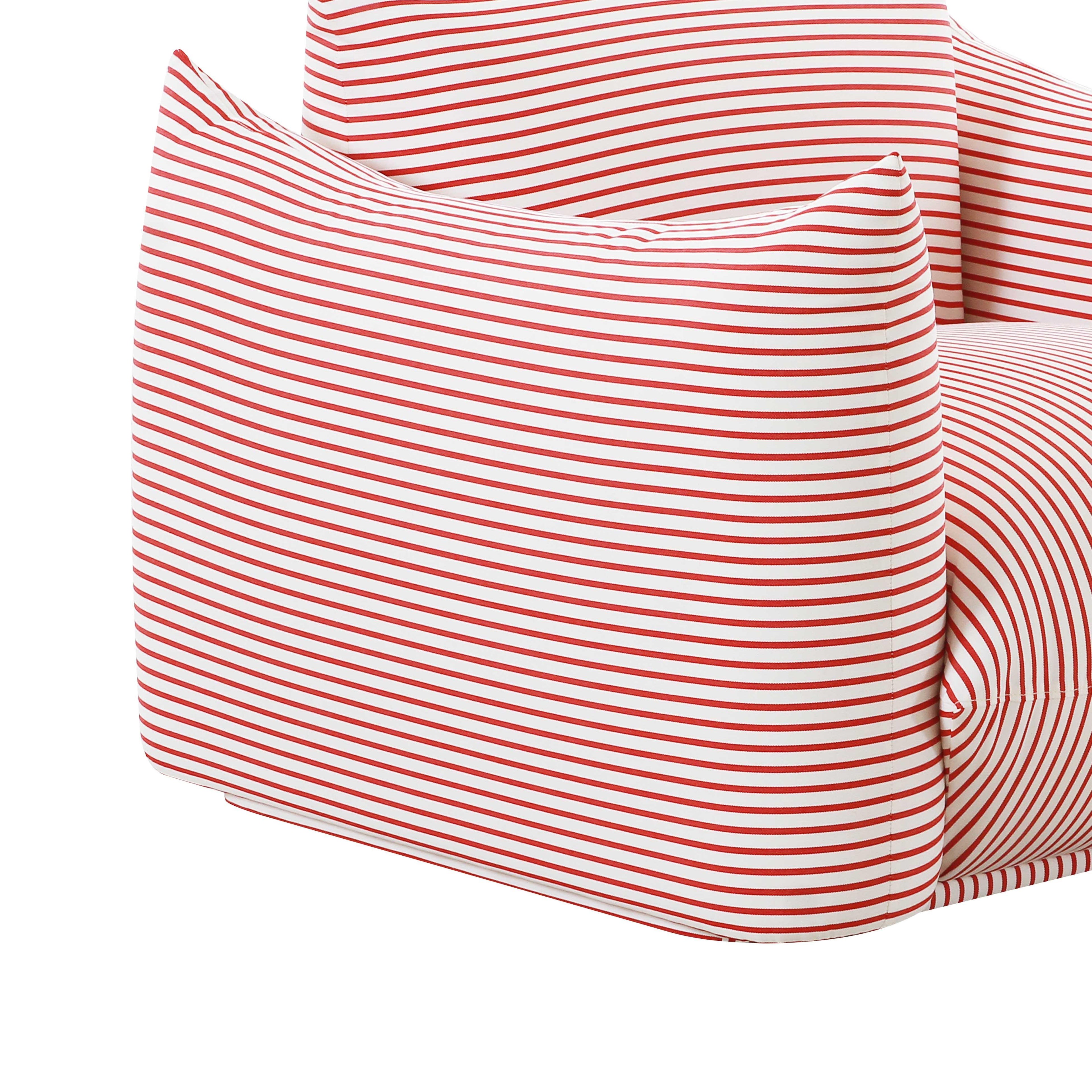 Saint Tropez Striped Stuffed Indoor/Outdoor Armchair