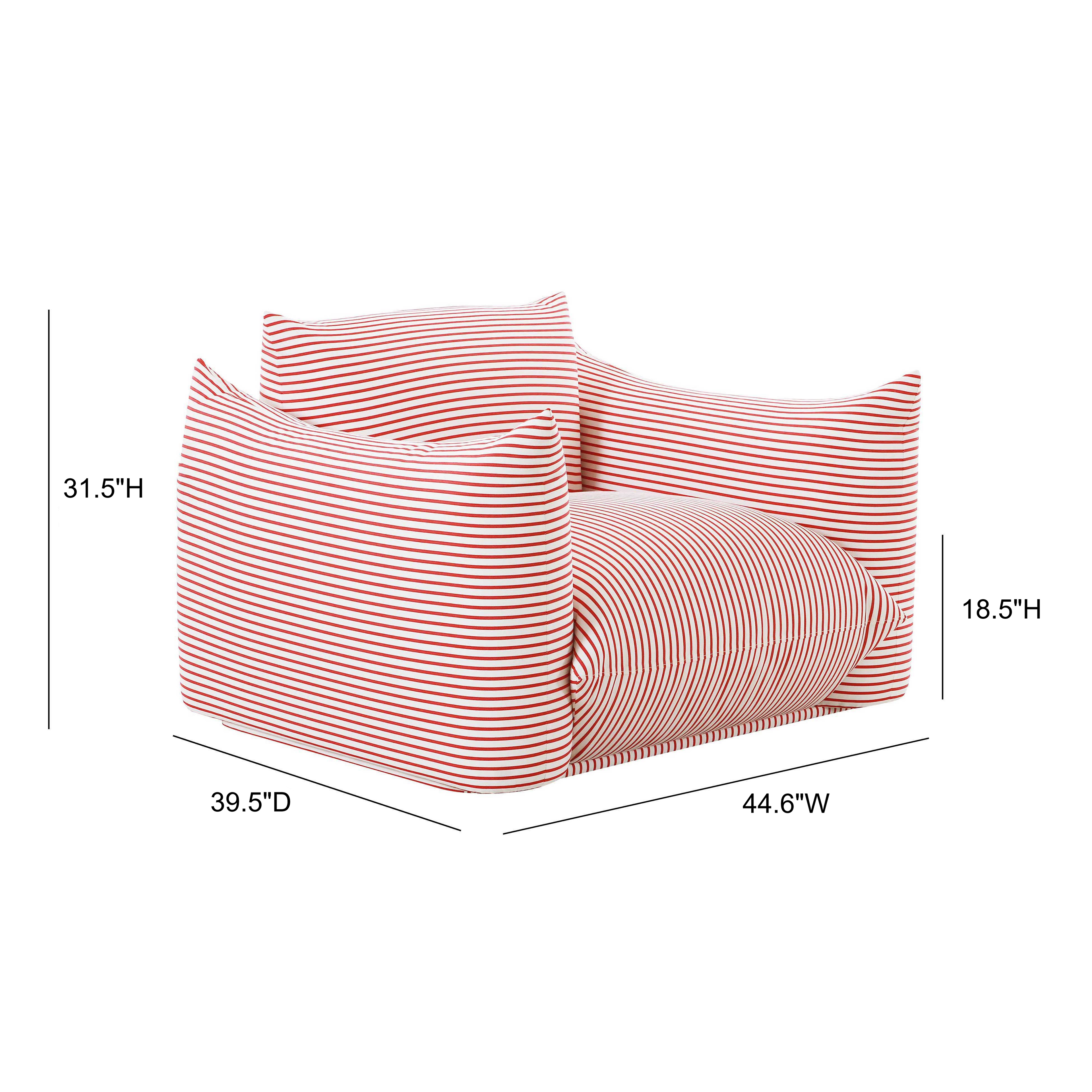 Saint Tropez Striped Stuffed Indoor/Outdoor Armchair