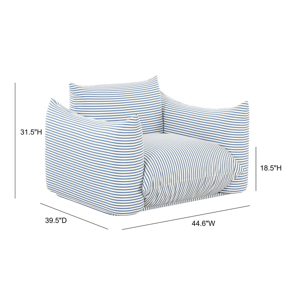 Saint Tropez Striped Stuffed Indoor/Outdoor Armchair