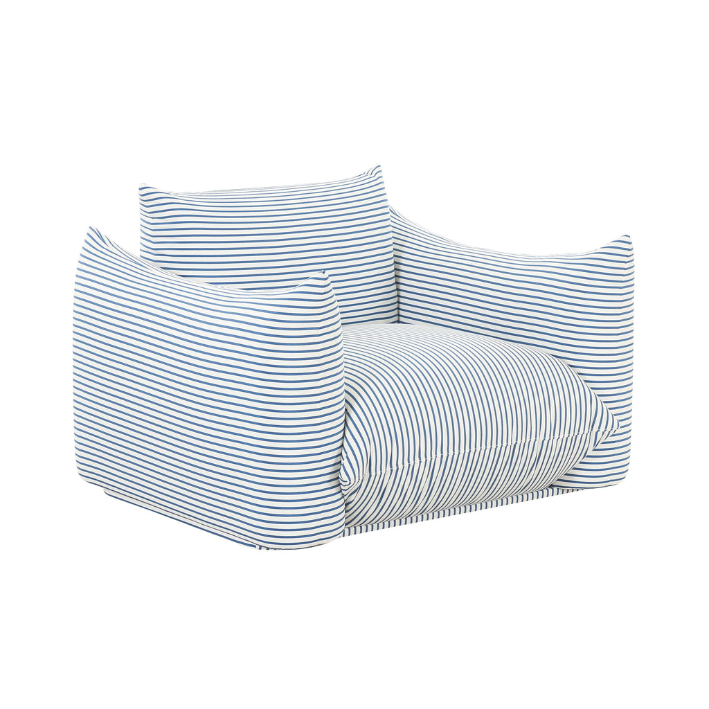 Saint Tropez Striped Stuffed Indoor/Outdoor Armchair