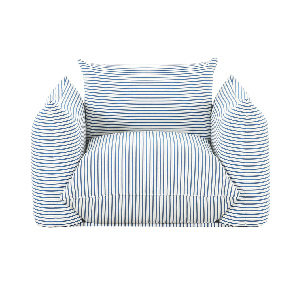 Saint Tropez Striped Stuffed Indoor/Outdoor Armchair