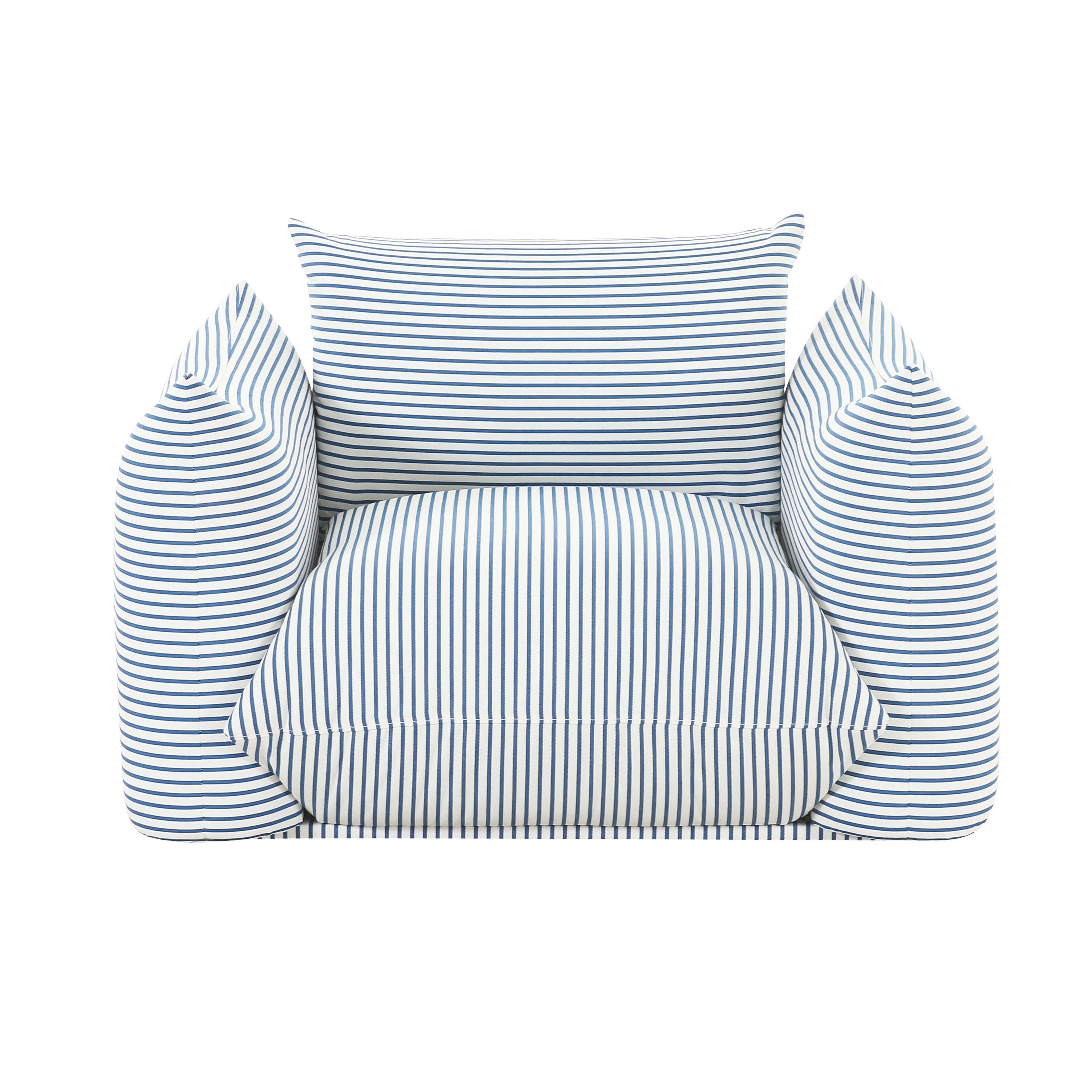 Saint Tropez Striped Stuffed Indoor/Outdoor Armchair