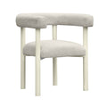 Jackie Cream Textured Contract-Grade Fabric Outdoor Dining Chair