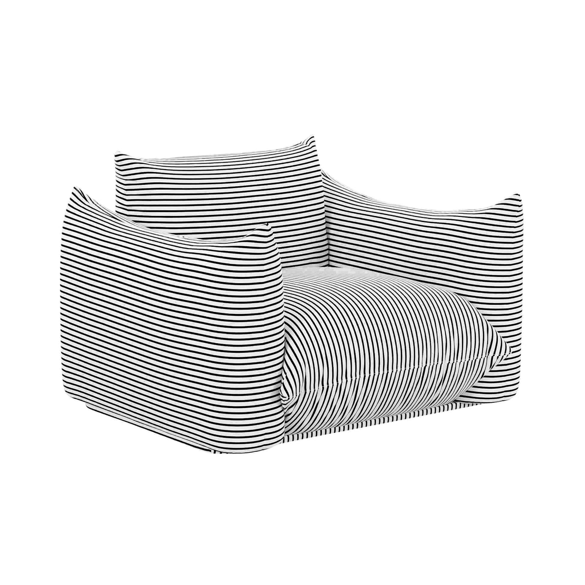 Saint Tropez Striped Stuffed Indoor/Outdoor Armchair