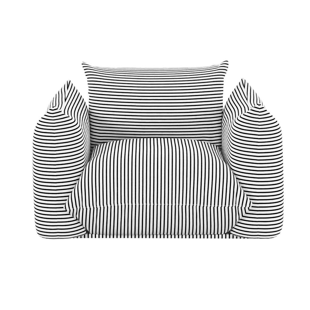 Saint Tropez Striped Stuffed Indoor/Outdoor Armchair
