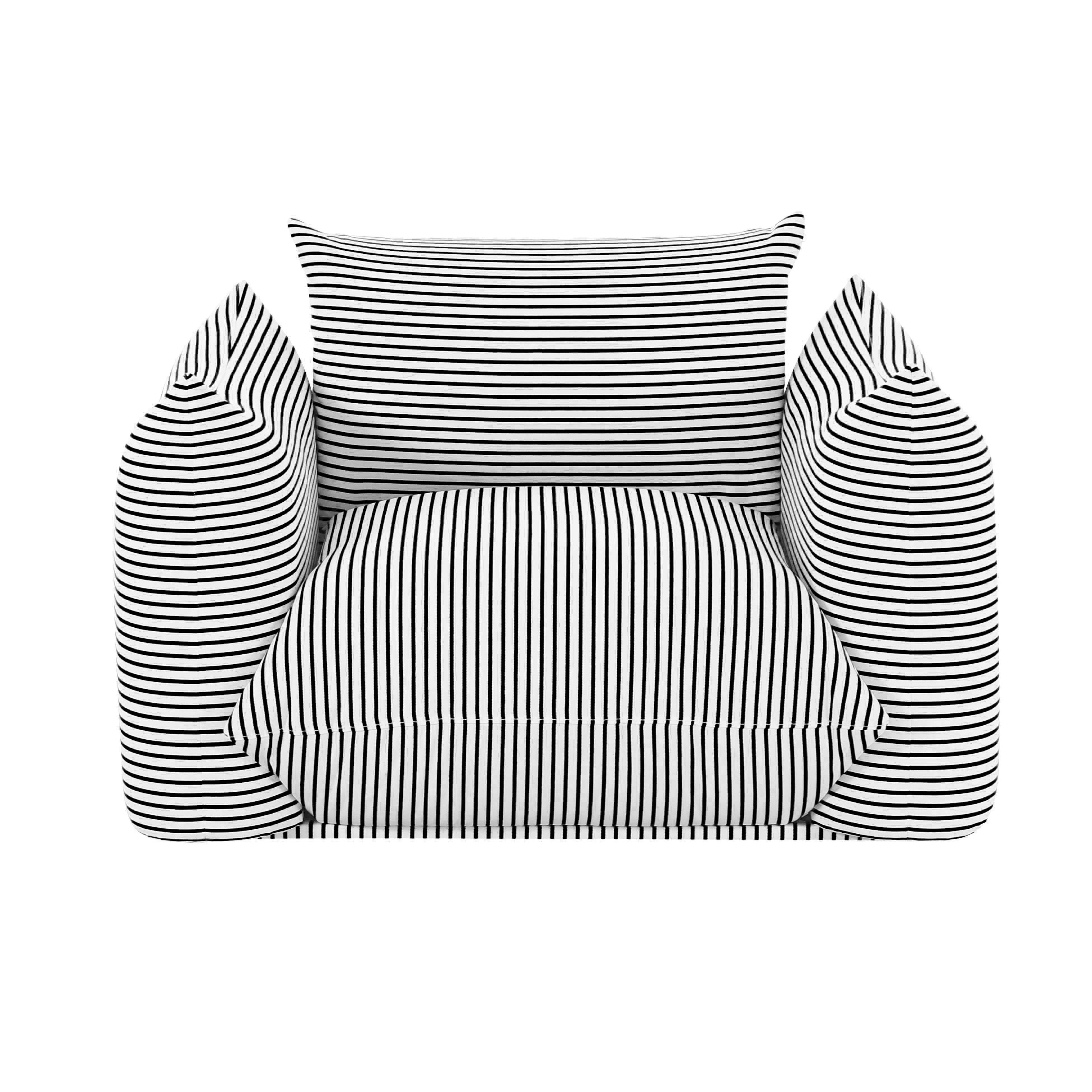 Saint Tropez Striped Stuffed Indoor/Outdoor Armchair
