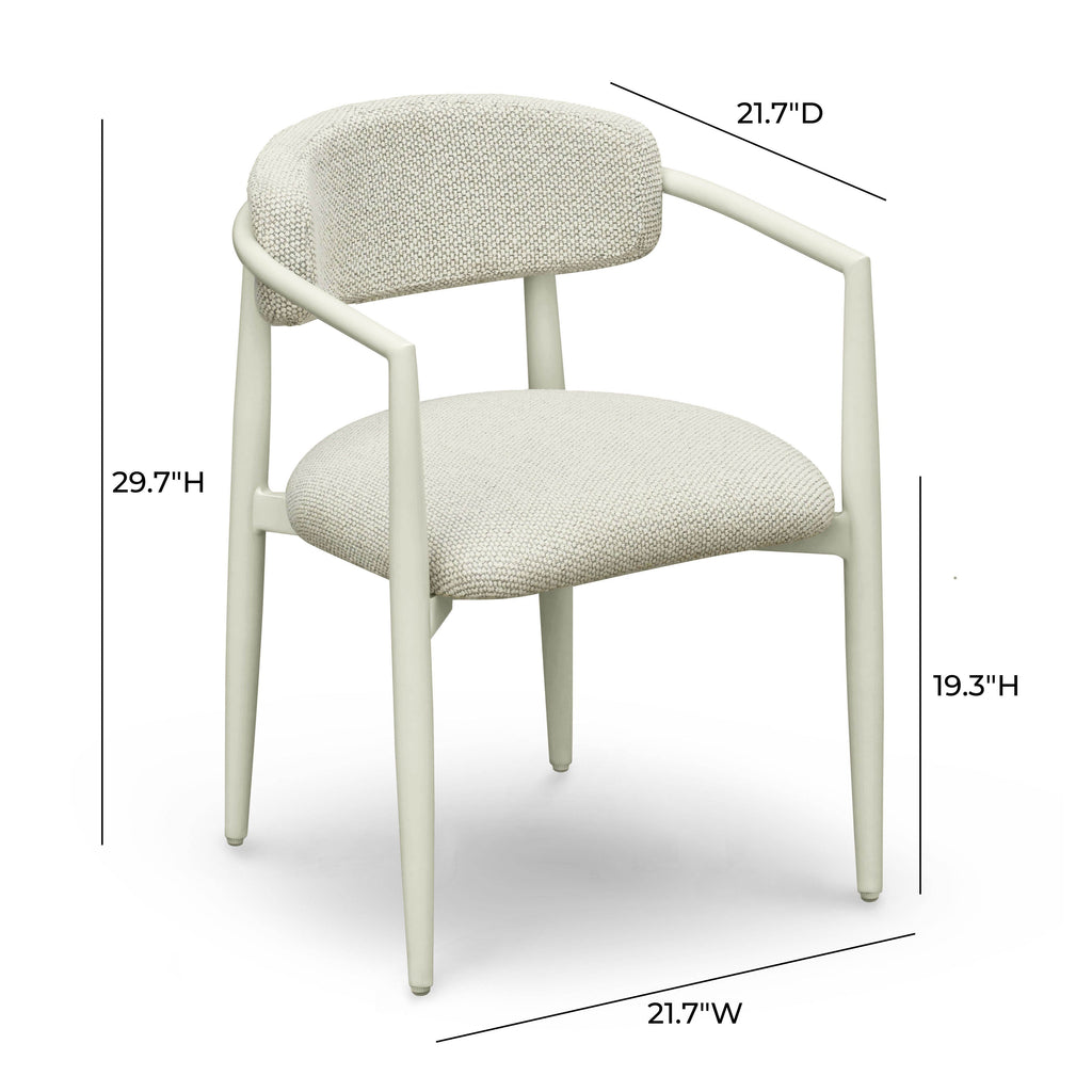 Annika Textured Contract-Grade Fabric Outdoor Dining Arm Chair