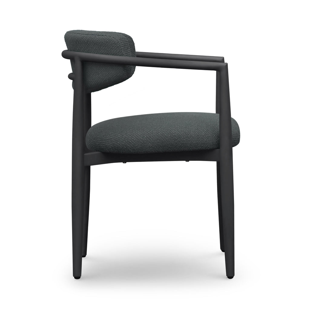 Annika Textured Contract-Grade Fabric Outdoor Dining Arm Chair