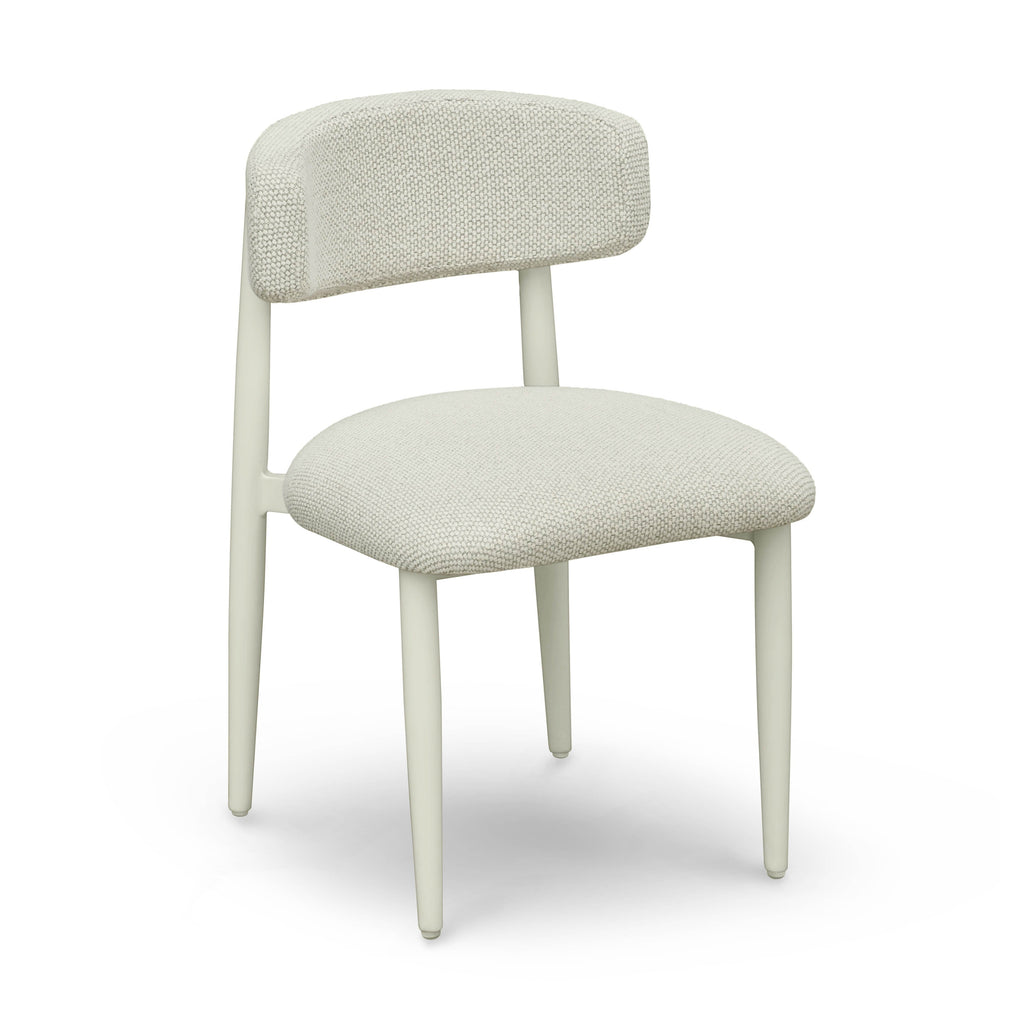 Annika Textured Contract-Grade Fabric Outdoor Dining Side Chair