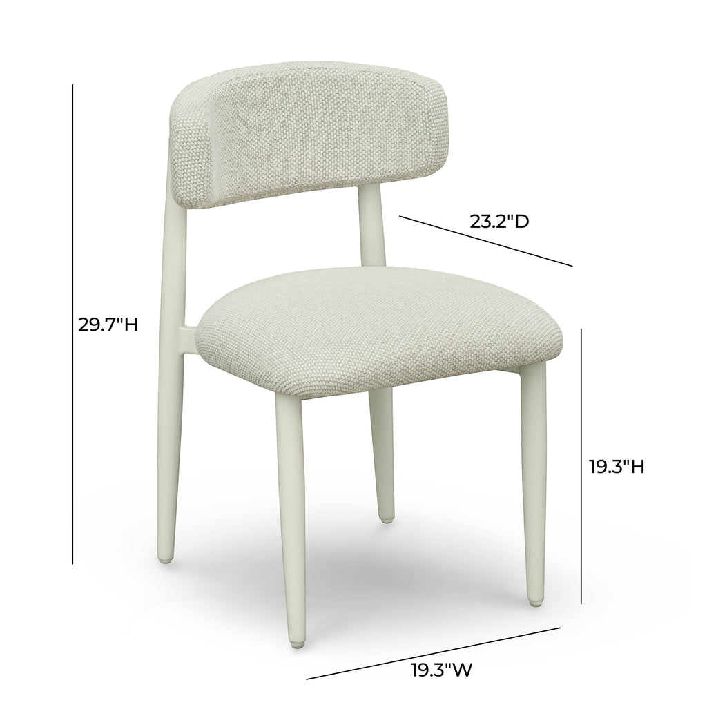 Annika Textured Contract-Grade Fabric Outdoor Dining Side Chair