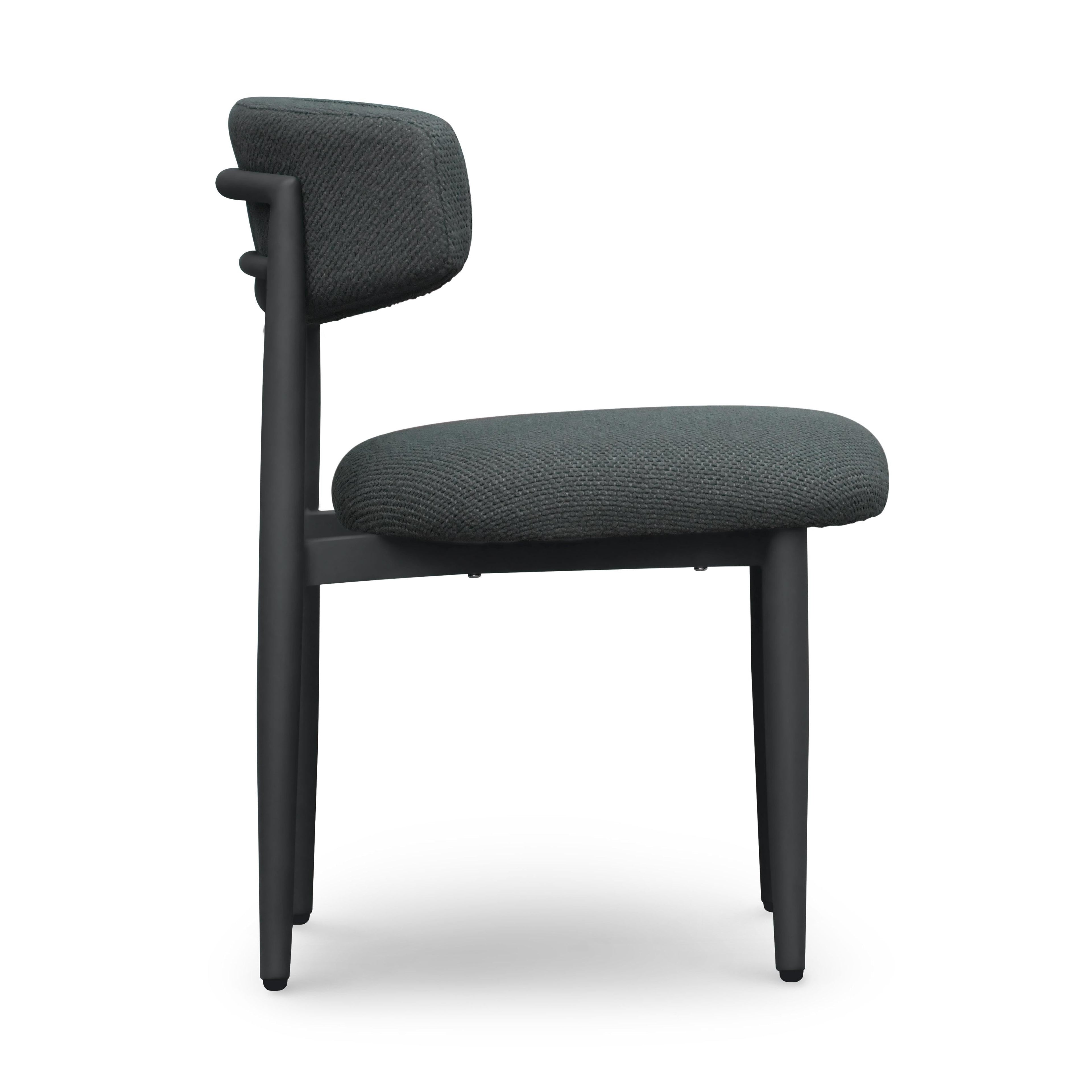 Annika Textured Contract-Grade Fabric Outdoor Dining Side Chair