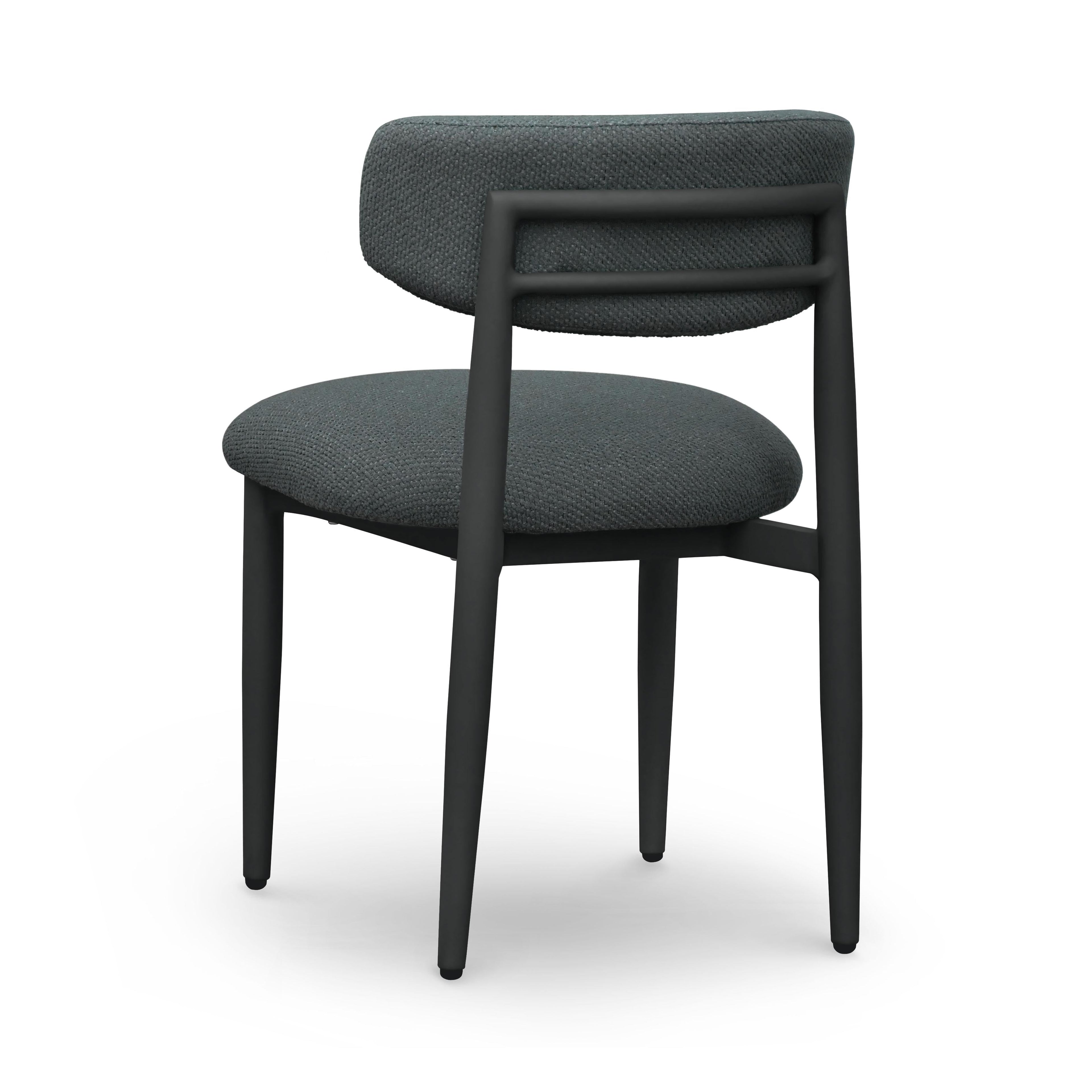 Annika Textured Contract-Grade Fabric Outdoor Dining Side Chair