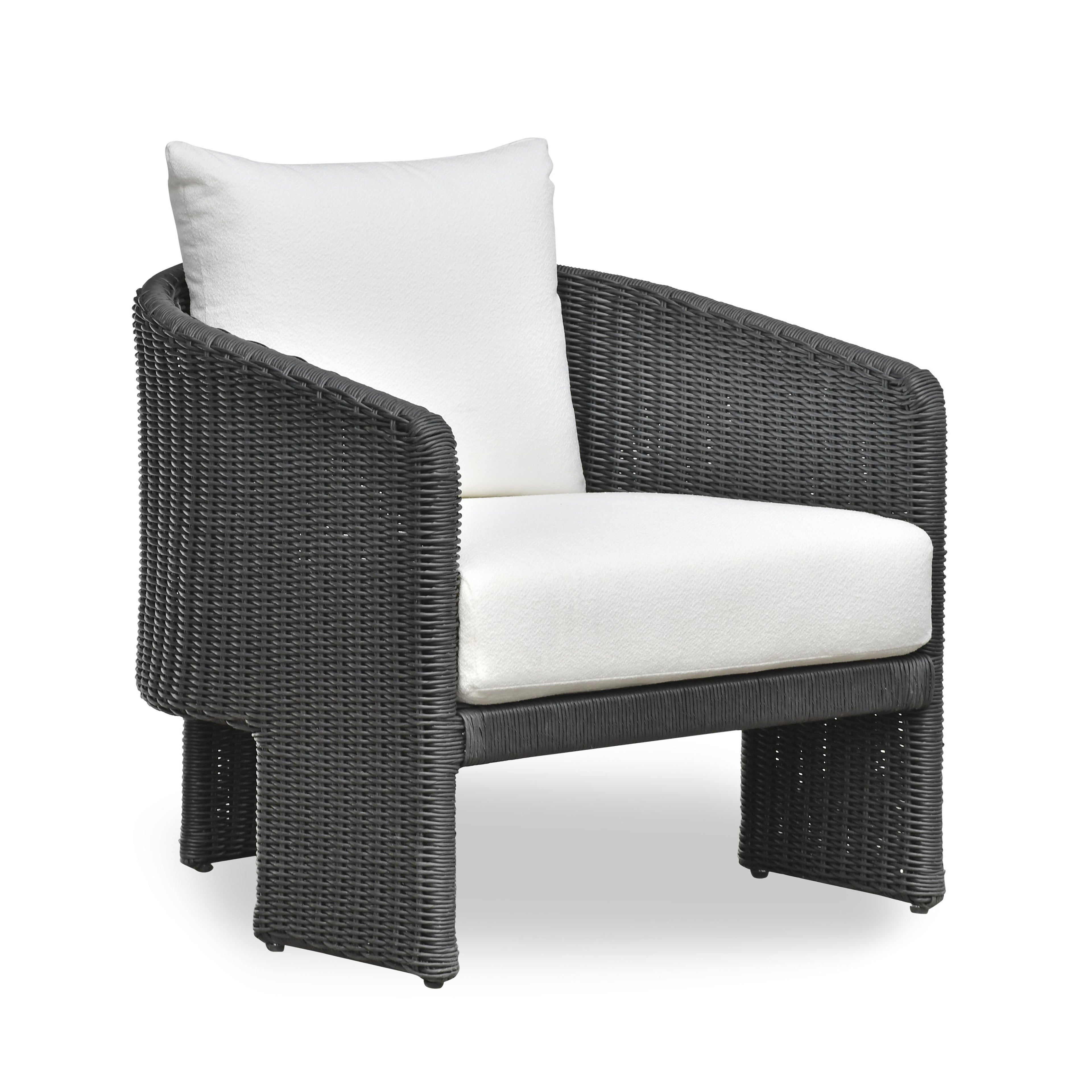 Alexa Rattan Performance Fabric Outdoor Accent Chair