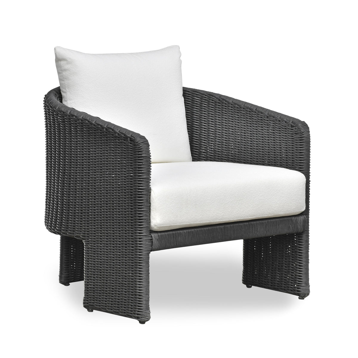 Alexa Rattan Performance Fabric Outdoor Accent Chair — Black,Cream null
