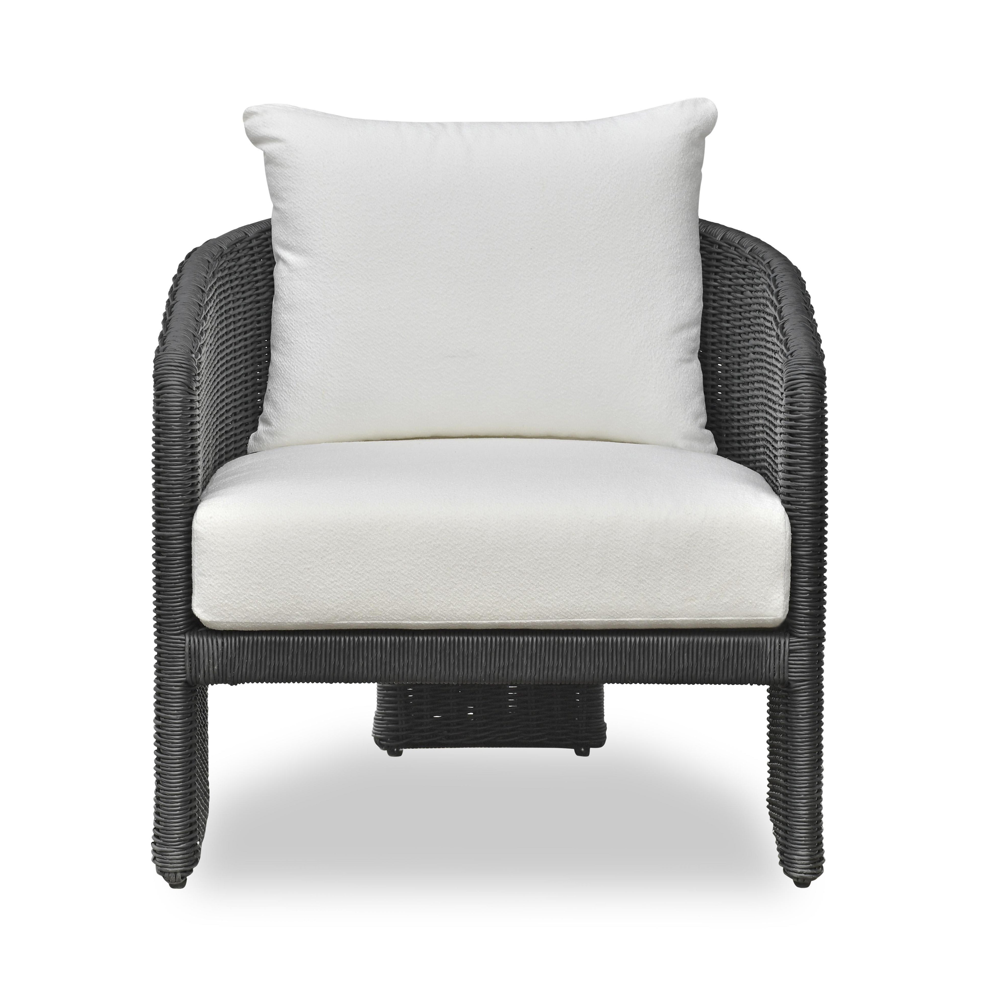 Alexa Rattan Performance Fabric Outdoor Accent Chair