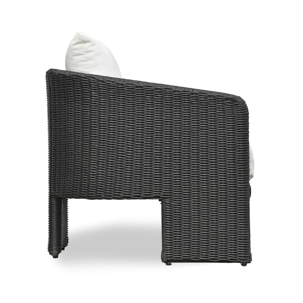 Alexa Rattan Performance Fabric Outdoor Accent Chair