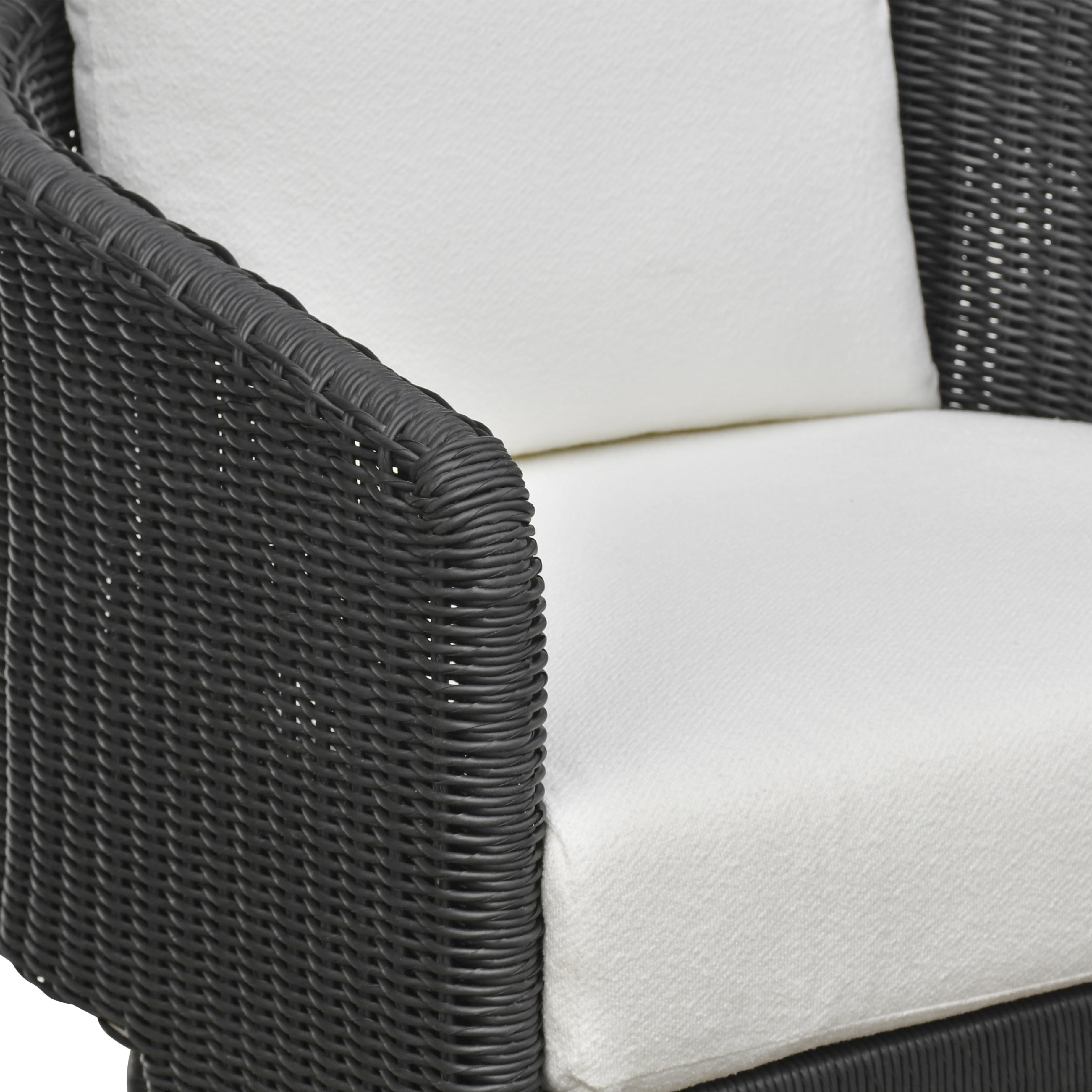 Alexa Rattan Performance Fabric Outdoor Accent Chair