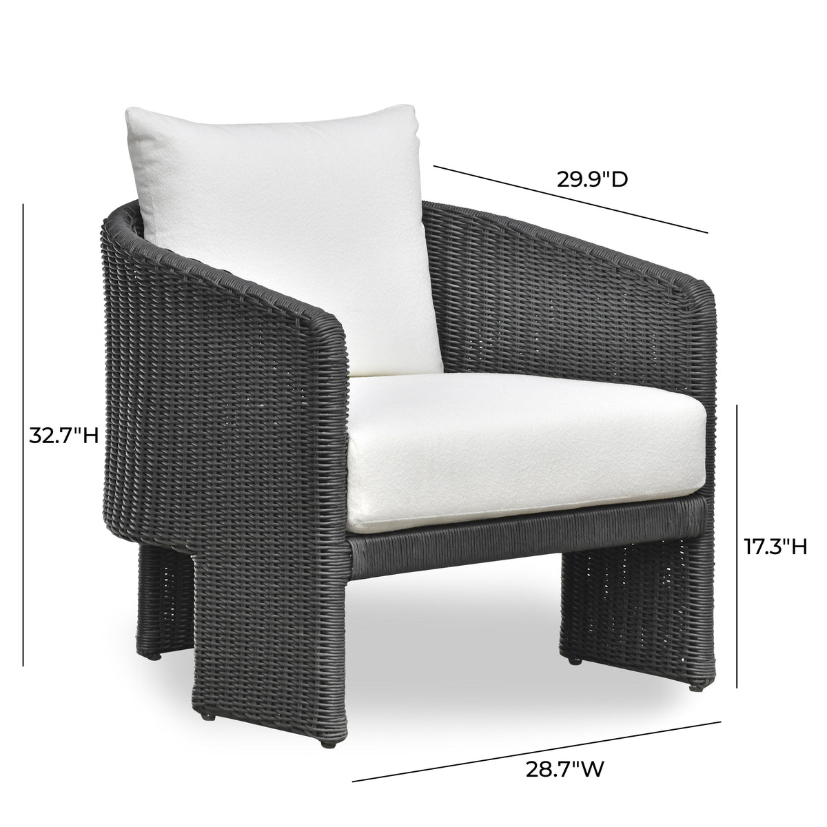 Alexa Rattan Performance Fabric Outdoor Accent Chair
