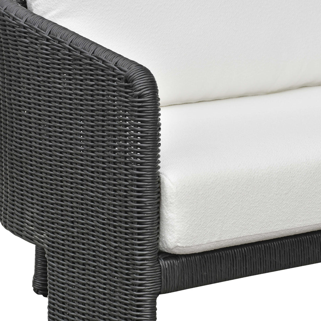 Alexa 80" Rattan Performance Fabric Outdoor Sofa