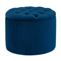 Queen Performance Velvet Round Storage Ottoman