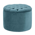 Queen Performance Velvet Round Storage Ottoman