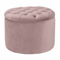 Queen Performance Velvet Round Storage Ottoman