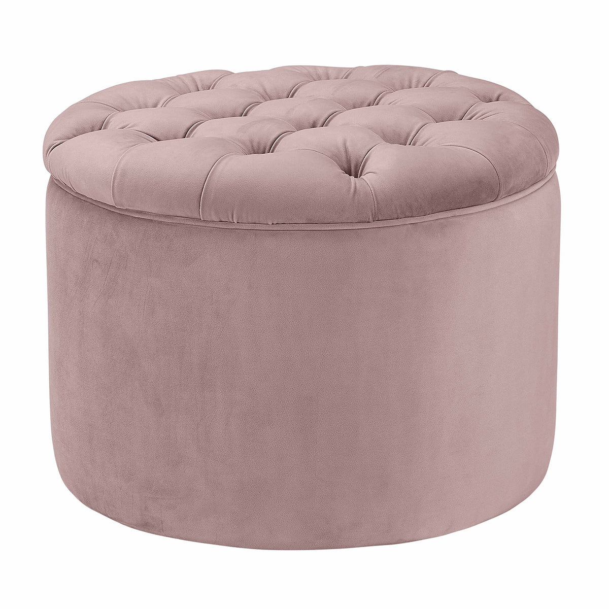 Performance Velvet Round Storage Ottoman — Mauve null