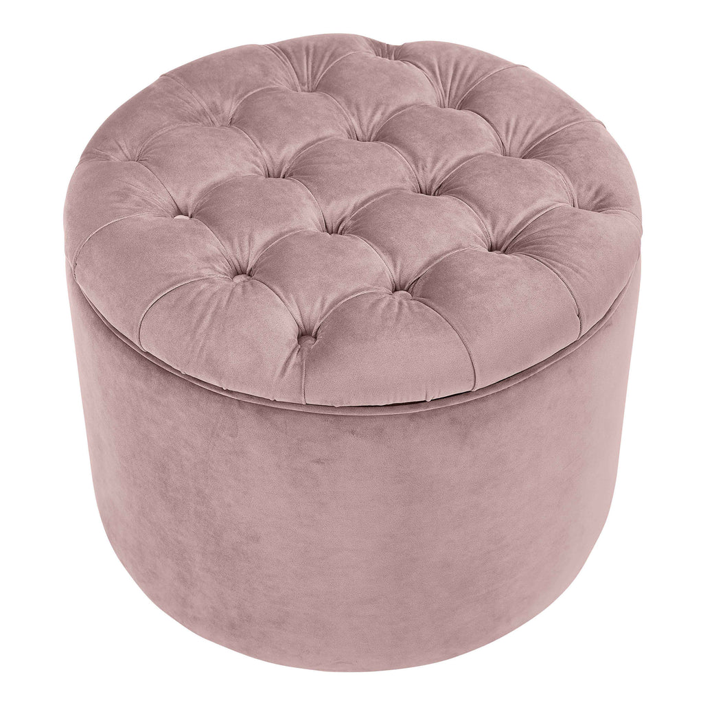 Queen Performance Velvet Round Storage Ottoman