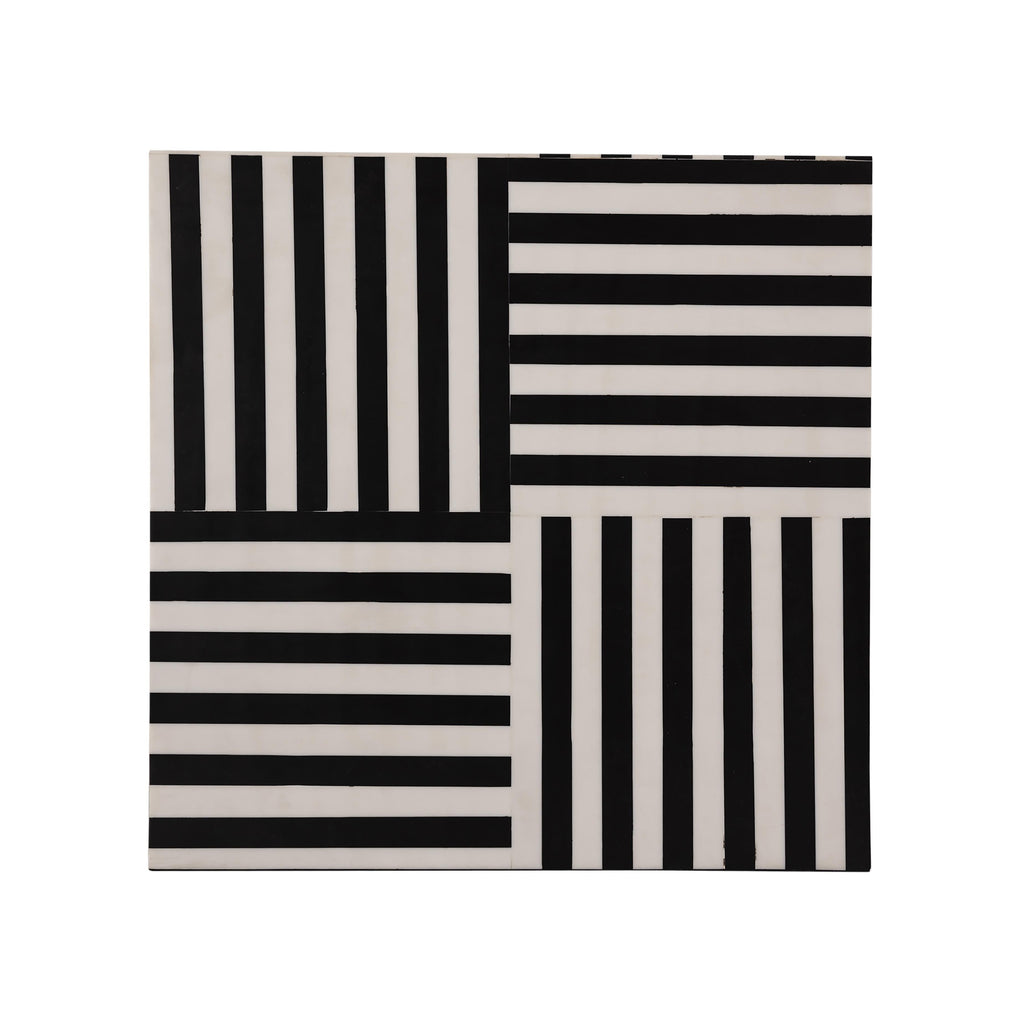 Cube Black and White Side Table